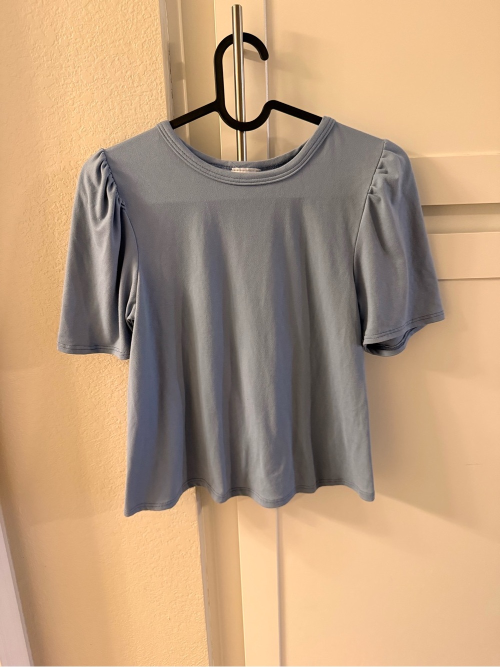 Olivia Rae Puff Sleeve Tee in Light Blue